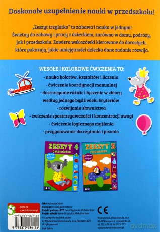 Edukacja z naklejkami - Zeszyt trzylatka [KSIĄŻKA]