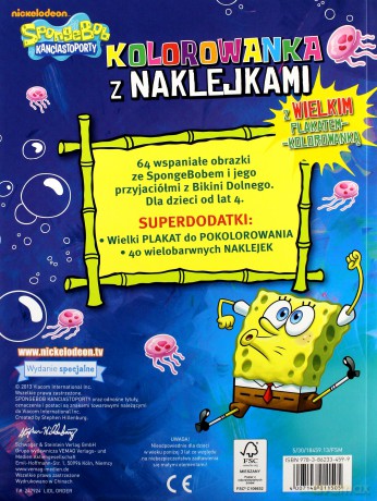 Kolorowanka z naklejkami - SpongeBob