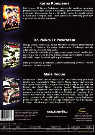 Klasyka Kina Wojennego: Rogue Male - Misja zabić Hitlera / Karna kompania / Do piekła i z powrotem BOX [3DVD]