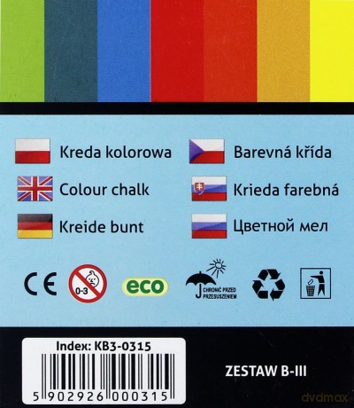 Kreda kolorowa kwadratowa 6 kolorów