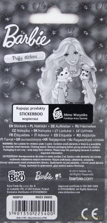 Naklejki Sticker BOO puffy Barbie