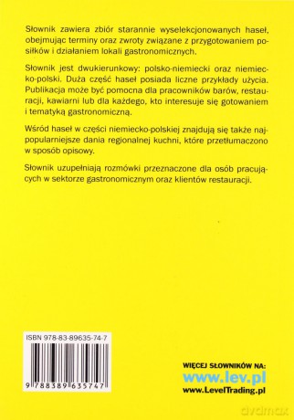 Słownik Gastronomiczny polsko-niemiecki, niemiecko-polski [KSIĄŻKA]