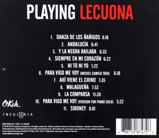 Playing Lecuona soundtrack (Ernesto Lecuona) [CD]