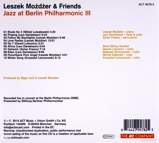 Leszek Mozdzer and friends: Jazz At Berlin Philharmonic III (digipack) [CD]
