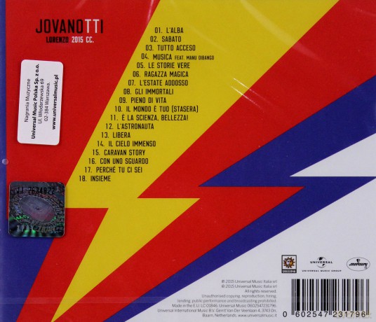 Jovanotti: Lorenzo 2015 Cc. [CD]