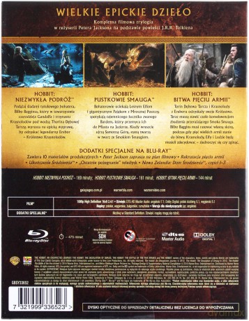 Hobbit Trylogia: Niezwykła podróż / Pustkowie Smauga / Bitwa Pięciu Armii [BOX] [6xBlu-Ray]