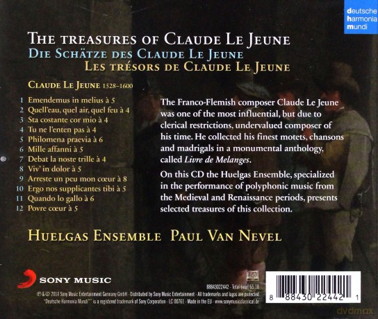 Huelgas Ensemble: The Treasures of Claude Le Jeune [CD]