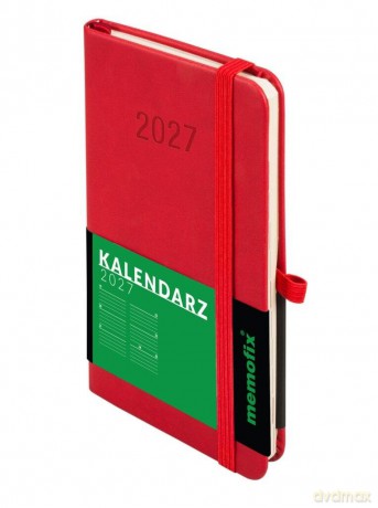 Kalendarz 2027 Memofix A6 TDW czerwony [KALENDARZ]