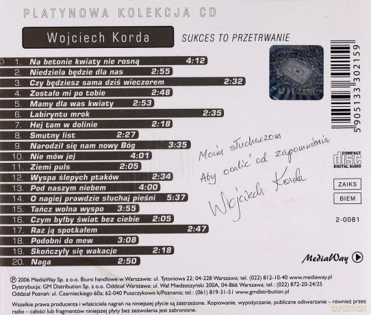 Wojciech Korda: Sukces to Przetrwanie [CD]