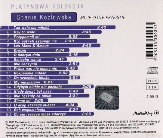 Stenia Kozłowska: Moje Złote Przeboje [CD]
