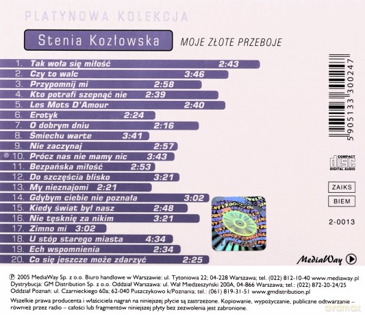 Stenia Kozłowska: Moje Złote Przeboje [CD]