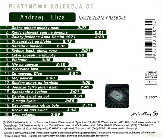Andrzej i Eliza: Nasze Złote Przeboje [CD]