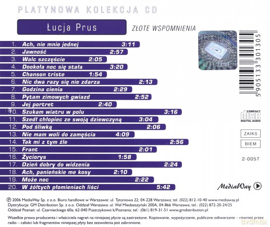 Łucja Prus: Złote Wspomnienia [CD]