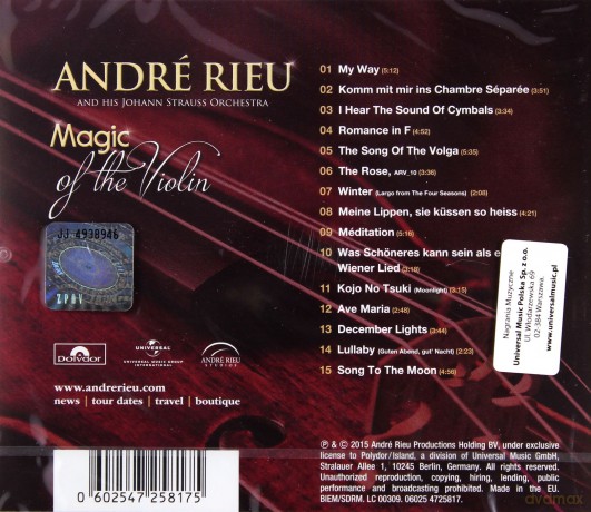 Andre Rieu: Magic Of The Violin [CD]