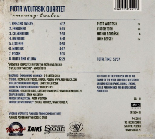 Piotr Wojtasik Quartet: Amazing Twelve [CD]