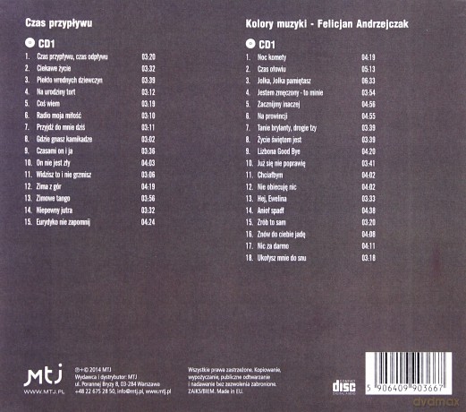 Felicjan Andrzejczak: Czas przypływu / Kolory muzyki [2CD]