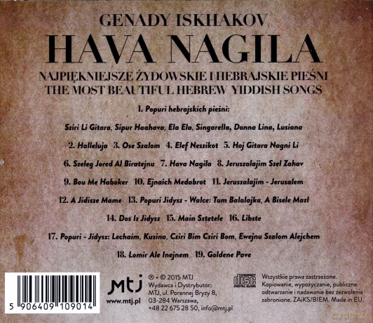 Genady Iskhakov: Hava Nagila. Najpiękniejsze żydowskie i hebrajskie pieśni [CD]