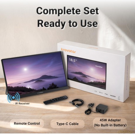 Krovatar: Krovatar 18.5 FHD IPS 1080P Portable Blu-ray Player with Monitor