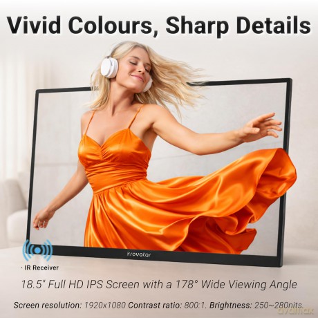 Krovatar: Krovatar 18.5 FHD IPS 1080P Portable Blu-ray Player with Monitor