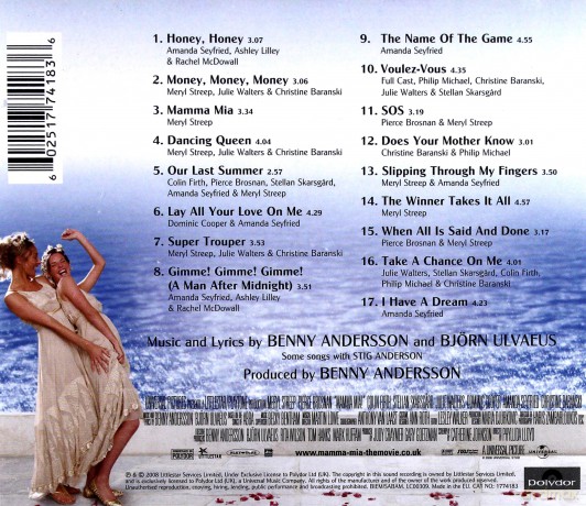 Mamma Mia! The Movie Soundtrack [CD]