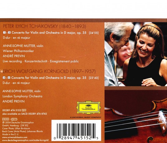 Anne Sophie Mutter: Tchaikovsky/Korngold Violin Concertos [CD]