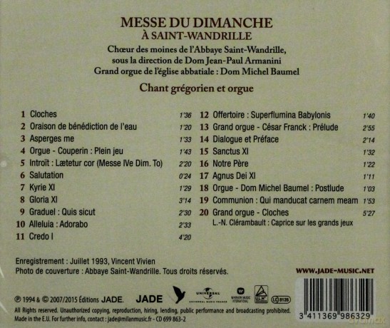 Gregorian Chant And Organ: Sunday Mass At The Abbey Of Saint-Wandrille [CD]