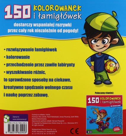 150 kolorowanek i łamigłówek dla chłopców [KSIĄŻKA]