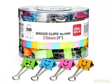 Binder klip kolorowe buźki