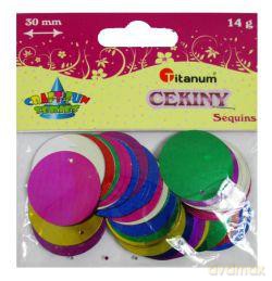 Cekiny Koła 30 mm mix kolorów 14 g