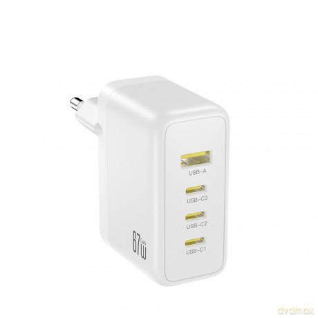 XO ładowarka sieciowa CE39 PD 67W 3x USB-C 1x USB biała