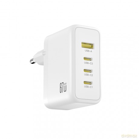 XO ładowarka sieciowa CE39 PD 67W 3x USB-C 1x USB biała