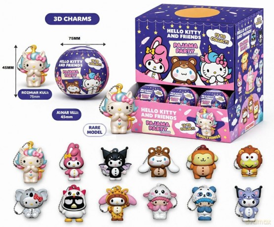 Hello Kitty Pijama Party zawieszka mix [FIGURKA]