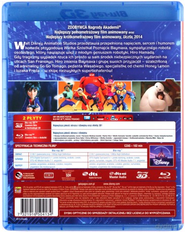 Wielka Szóstka 3D (Disney) [Blu-Ray 3D]+[Blu-Ray]