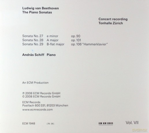 Andreas Schiff: Beethoven:Piano Sonatas Vol.Vii [CD]