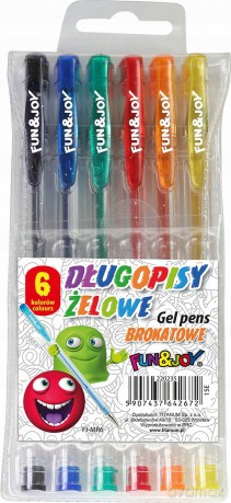 Długopis żelowo-brokatowy 6 kolorów