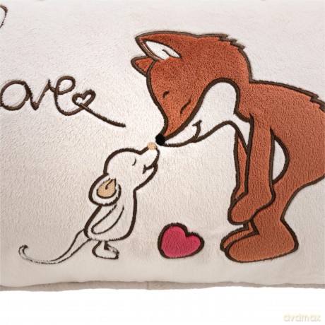NICI Poduszka Love lis Miro i mysz Mira 43 × 25 cm prostokątna