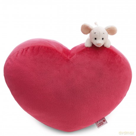 NICI Poduszka w kształcie serca 35 × 30 cm z pluszakiem Love mysz Mira 12 cm