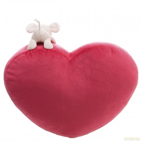 NICI Poduszka w kształcie serca 35 × 30 cm z pluszakiem Love mysz Mira 12 cm
