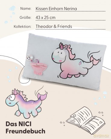NICI Poduszka jednorożec Nerina 43 × 25 cm