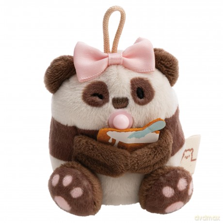 NICI Zestaw pluszak panda Kono 7 cm z miską i łóżeczkiem z karabińczykiem, w pudełku prezentowym 8,5 × 6,5 × 13 cm