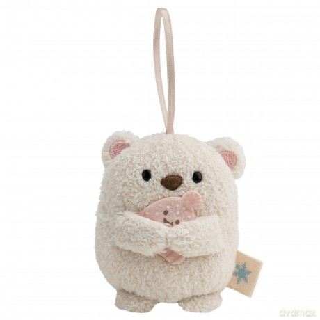 NICI Zestaw pluszak miś Snono 8 cm z czapką i strojem sweterkiem, w pudełku prezentowym 8,5 × 6,5 × 10 cm