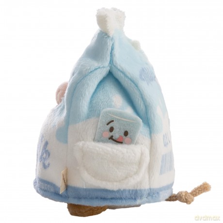 NICI Zestaw pluszak krowa Moono 8 cm ze szklanką mleka i strojem kartonu mleka, w pudełku prezentowym 8,5 × 6,5 × 10 cm