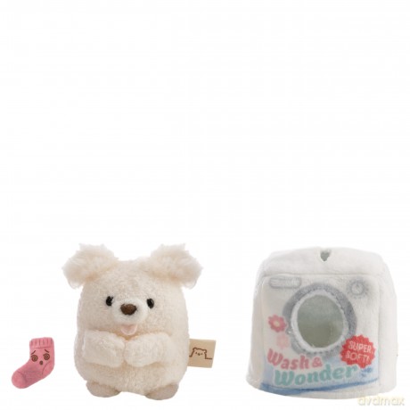 NICI Zestaw pluszak pies Washy 8 cm ze skarpetką i strojem pudełka proszku do prania, w pudełku prezentowym 8,5 × 6,5 × 10 cm