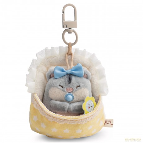 NICI Zestaw pluszak chomik Shai 7 cm z grzechotką i łóżeczkiem z karabińczykiem, w pudełku prezentowym 8,5 × 6,5 × 13 cm