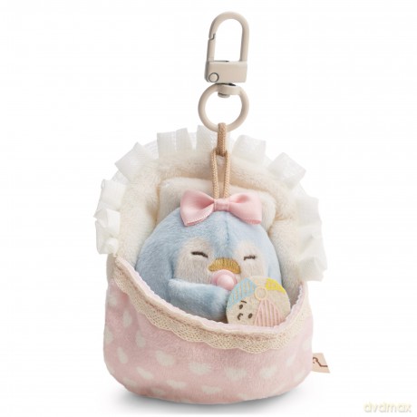 NICI Zestaw pluszak pingwin Waddle 7 cm z piłką i łóżeczkiem z karabińczykiem, w pudełku prezentowym 8,5 × 6,5 × 13 cm