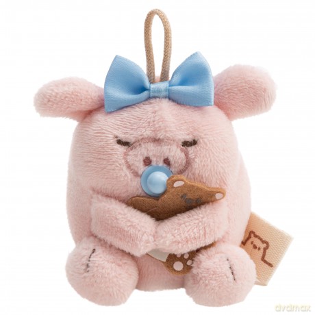 NICI Zestaw pluszak świnka Onk 7 cm z misiem i łóżeczkiem z karabińczykiem, w pudełku prezentowym 8,5 × 6,5 × 13 cm