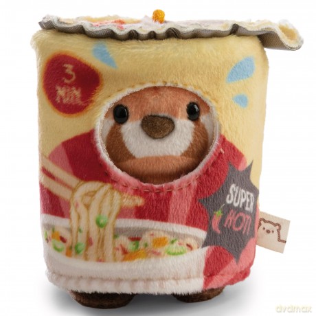 NICI Zestaw pluszak panda ruda Akai 8 cm z przyprawą i strojem opakowania makaronu instant, w pudełku prezentowym 8,5 × 6,5 × 10 cm