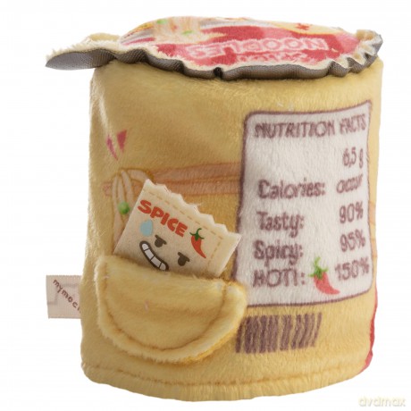 NICI Zestaw pluszak panda ruda Akai 8 cm z przyprawą i strojem opakowania makaronu instant, w pudełku prezentowym 8,5 × 6,5 × 10 cm