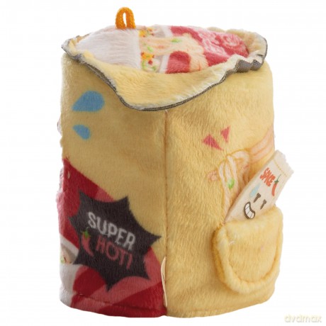 NICI Zestaw pluszak panda ruda Akai 8 cm z przyprawą i strojem opakowania makaronu instant, w pudełku prezentowym 8,5 × 6,5 × 10 cm