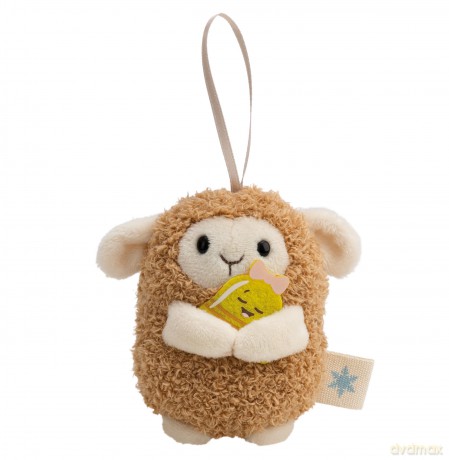 NICI Zestaw pluszak owca Wools brązowa 8 cm z dzwoneczkiem i strojem renifera, w pudełku prezentowym 8,5 × 6,5 × 10 cm